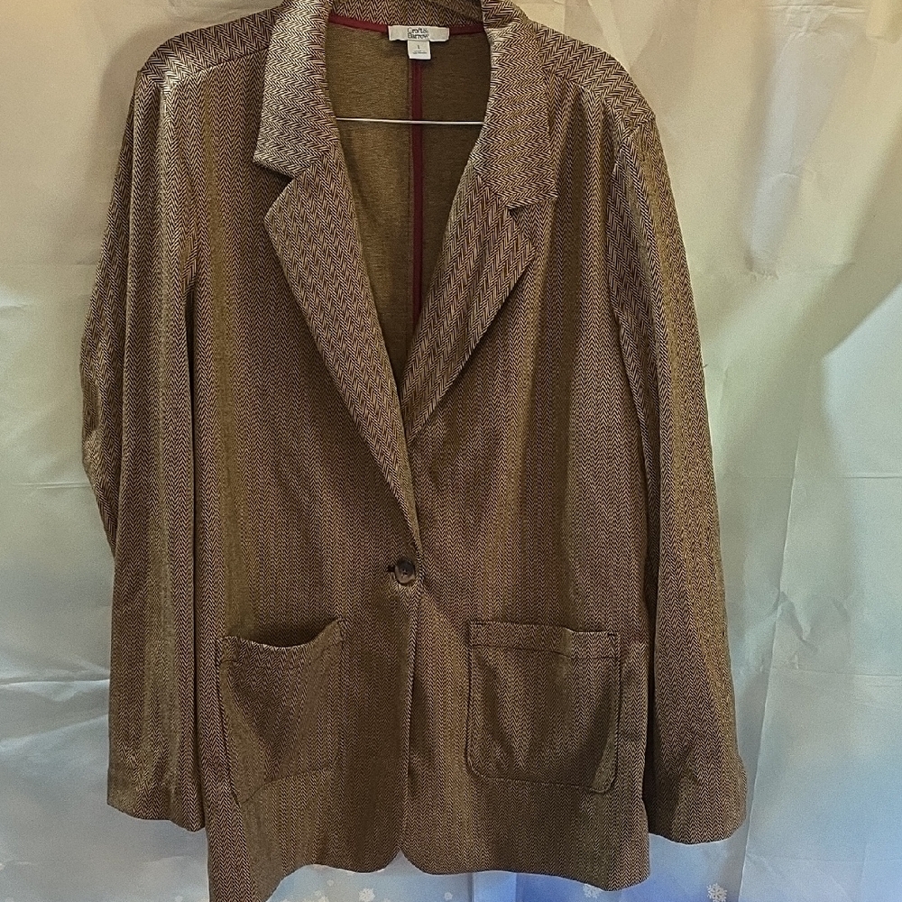 Croft & Barrow Herringbone Blazer in Brown and Red 1K